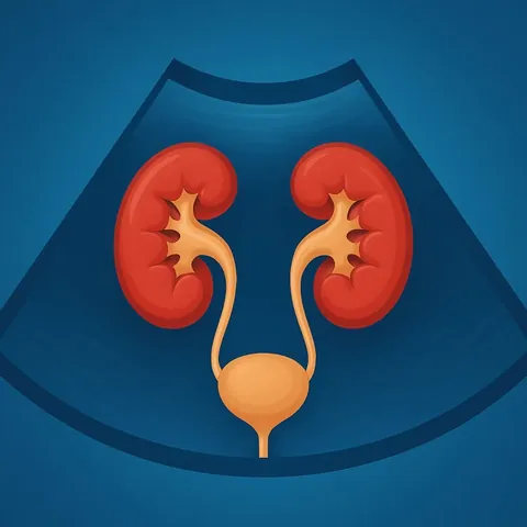 Illustrazione: ecografia di reni e vie urinarie